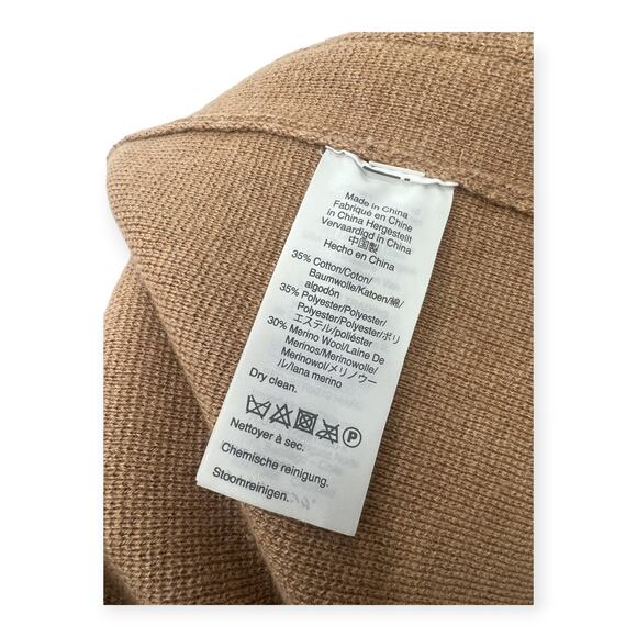J.Crew | XS | 365 Sophie Open Front Knit Blazer Sweater Cardigan Camel Wool - Picture 6 of 6
